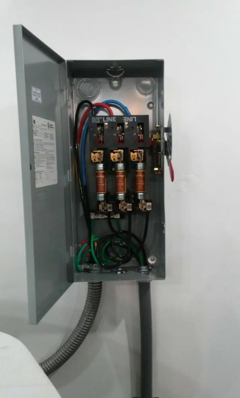 Three-phase disconnect switch installed for Electrical Wiring & Rewiring in Manning